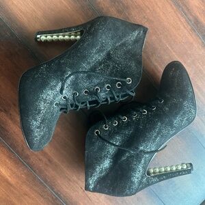 CHANEL 2010's Interlocking CC Logo Lace-Up Boots Women's Size: 10 | IT 40